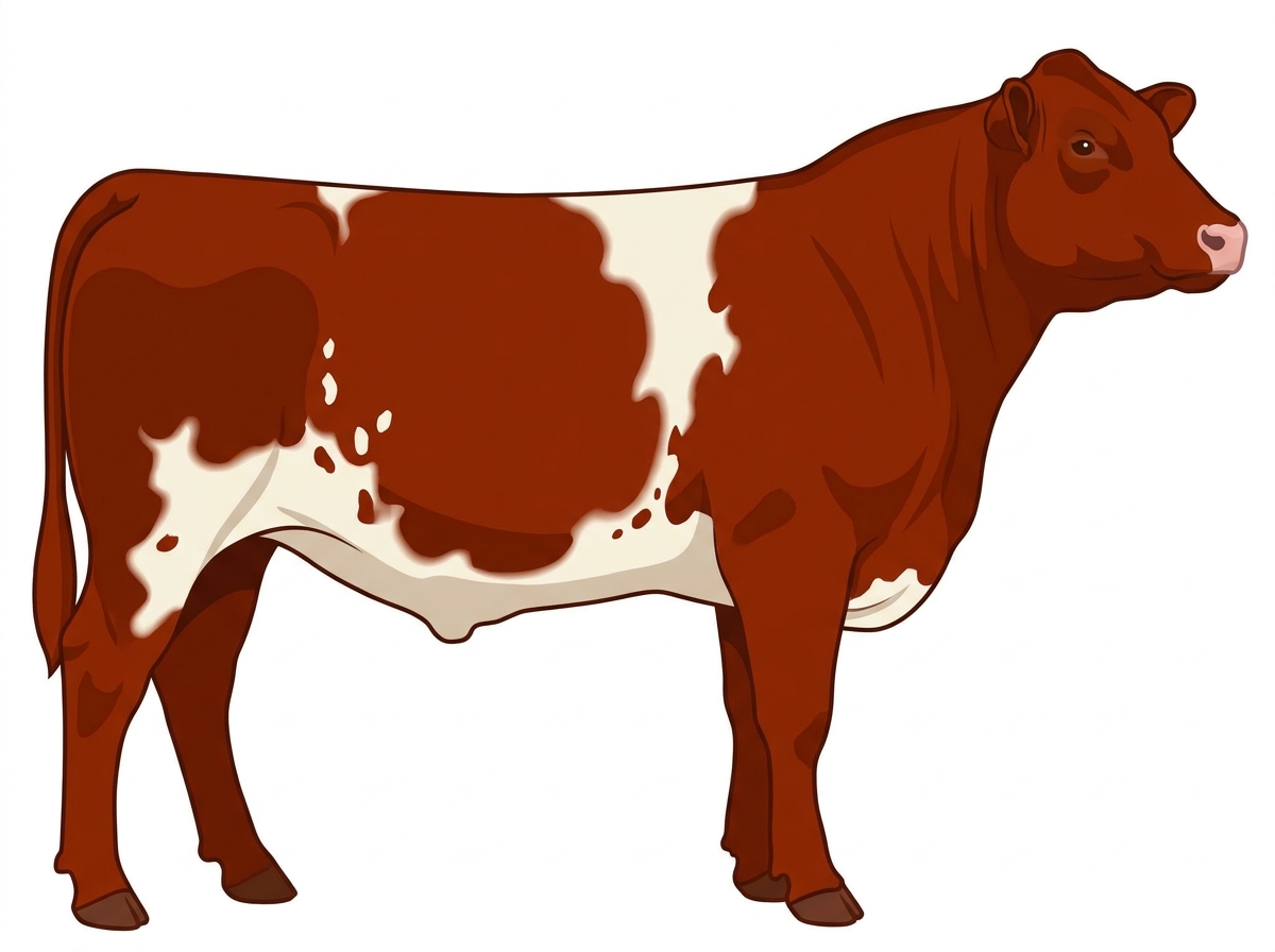Red roan with minimal spotting Commercial Shorthorn Steer