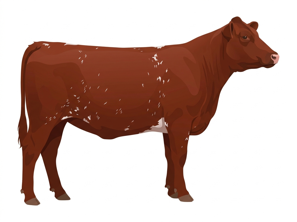 Red roan with minimal spotting with ticking Commercial Shorthorn Heifer