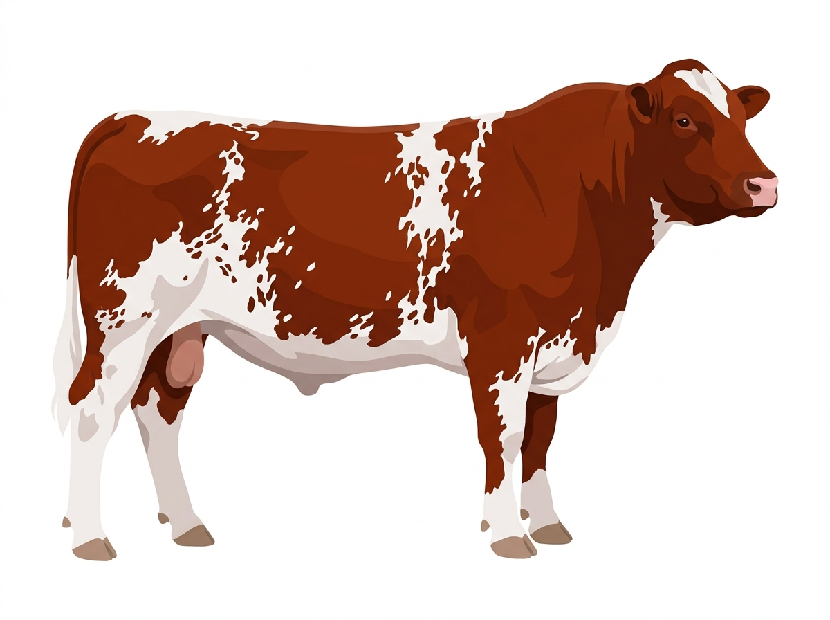 Red roan with ticking Commercial Shorthorn Bull
