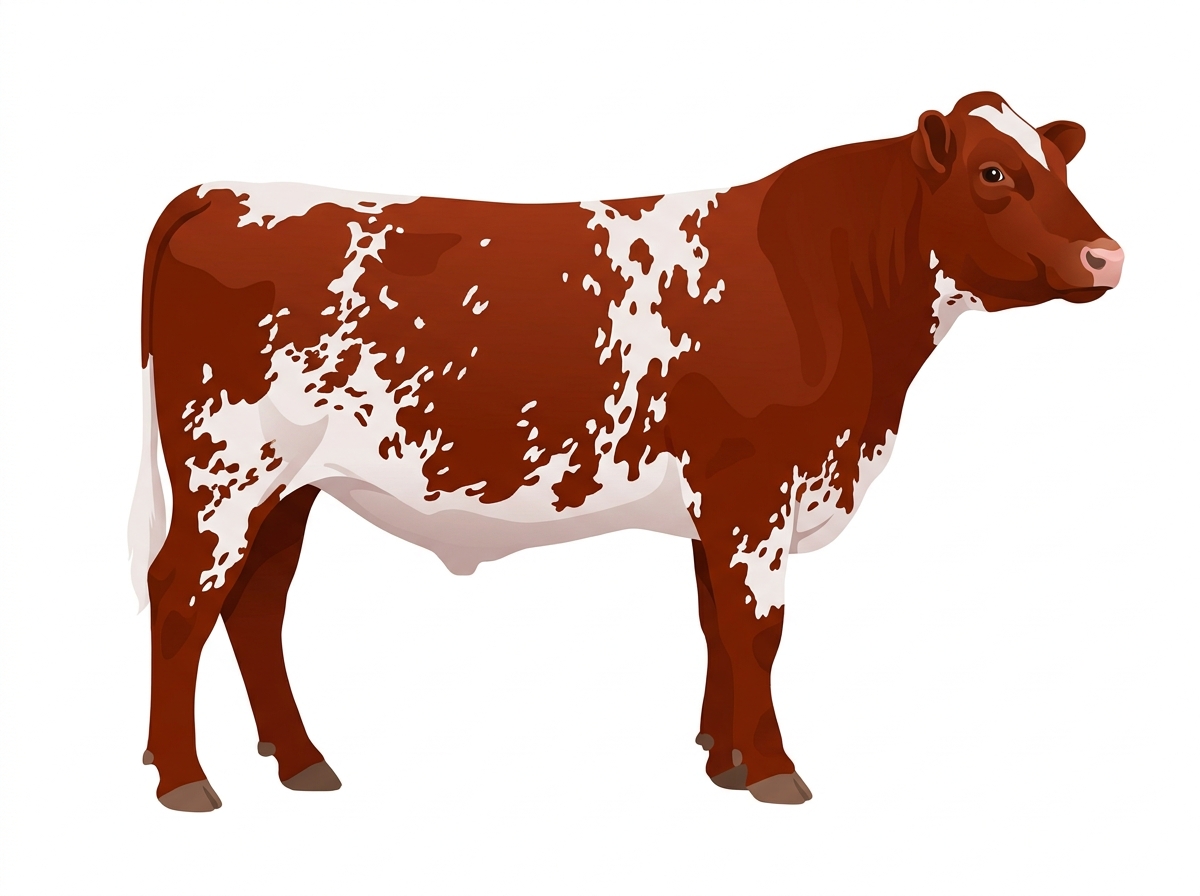 Red white roan Commercial Shorthorn Steer