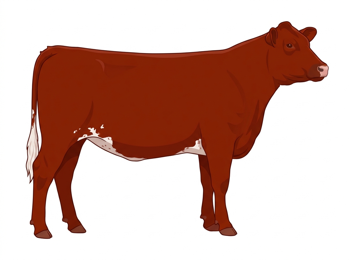 Red with minimal spotting with ticking Commercial Shorthorn Heifer