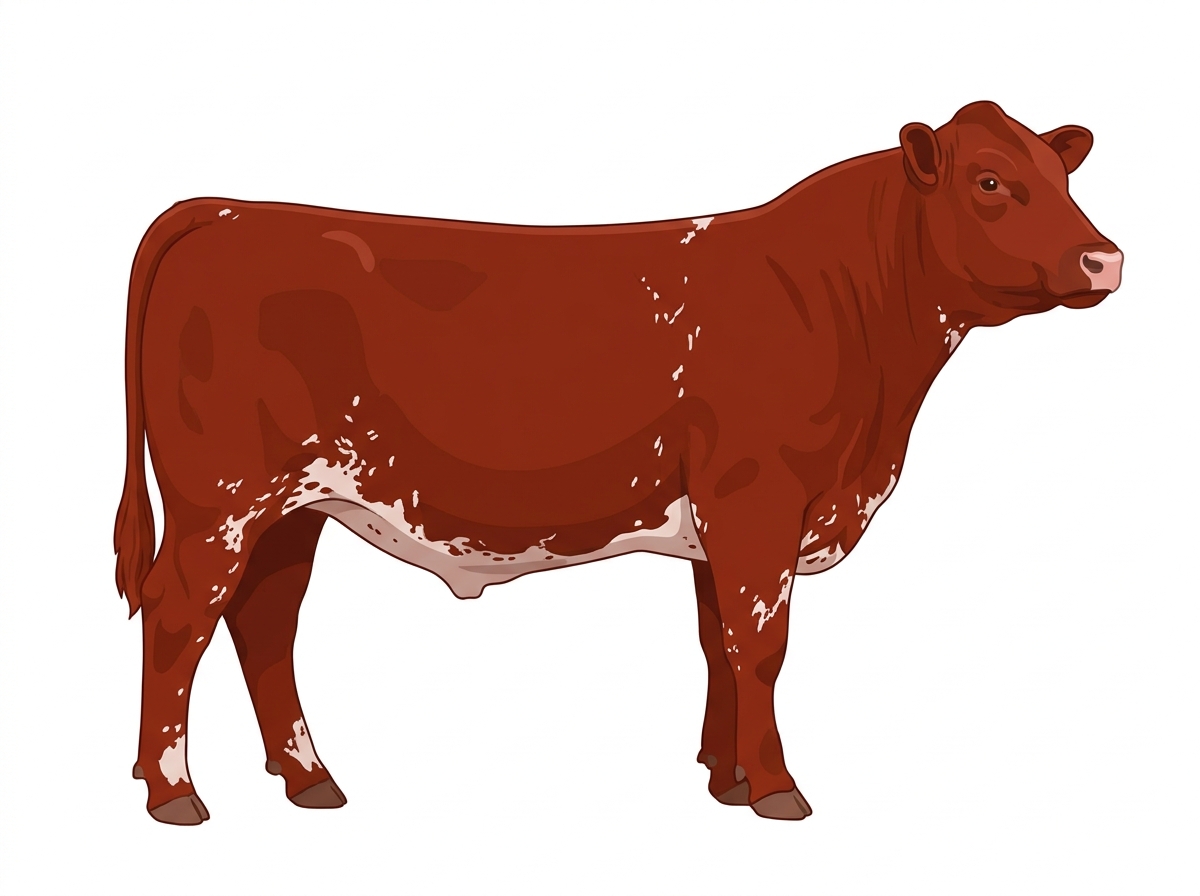Red with minimal spotting with ticking Commercial Shorthorn Steer