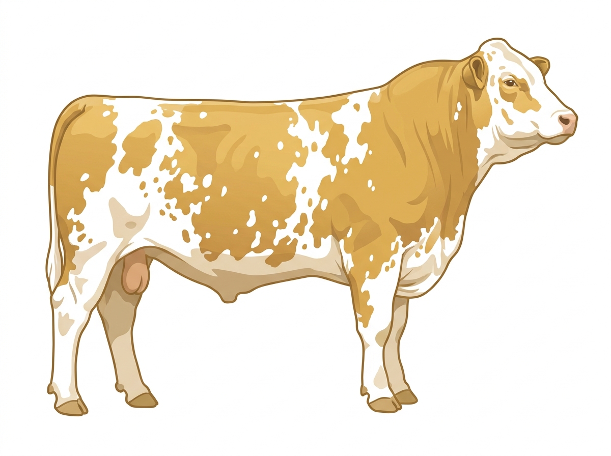 Gold heavily spotted Commercial Simmental Bull