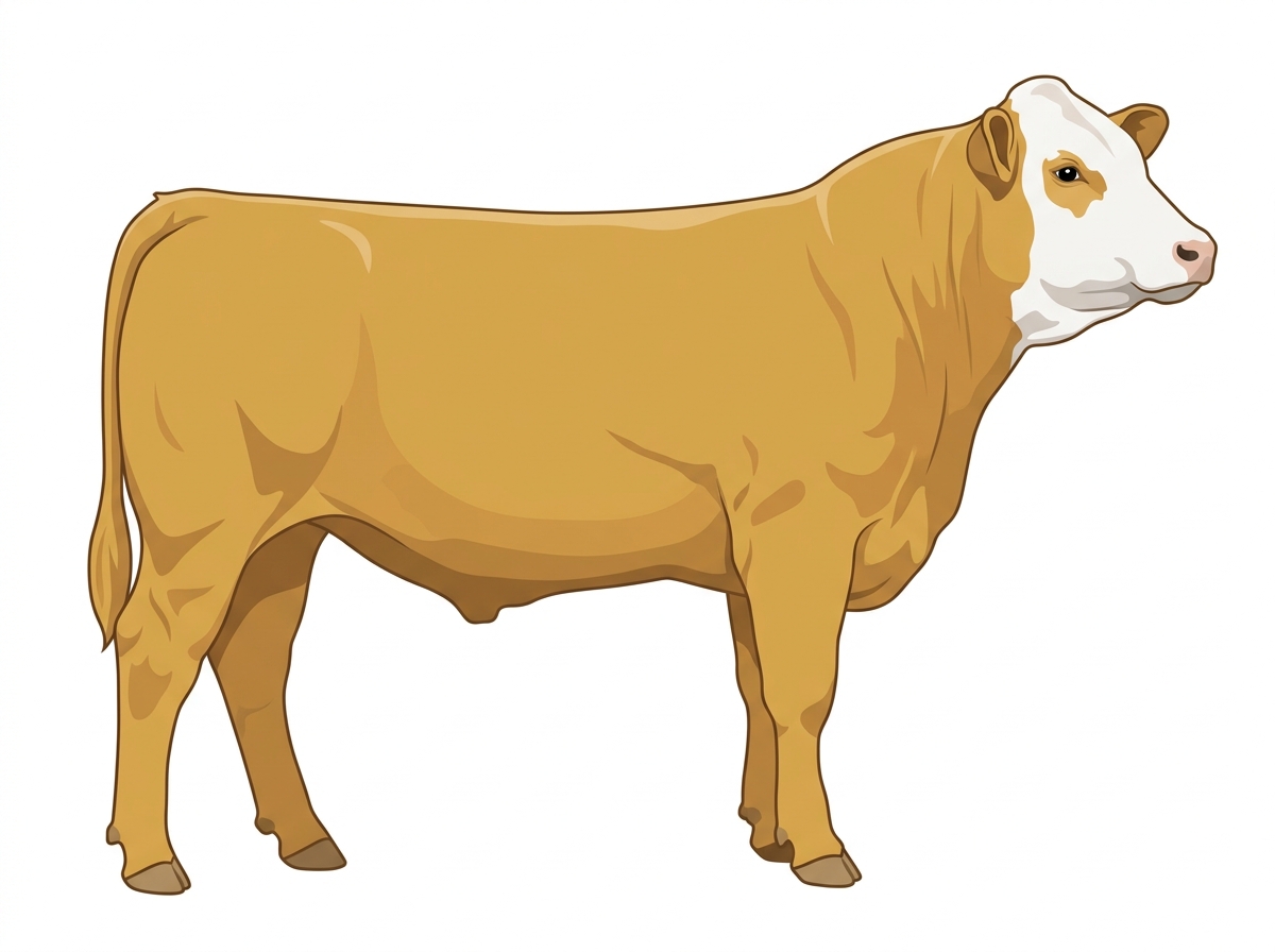 Gold with partial white face Commercial Simmental Steer
