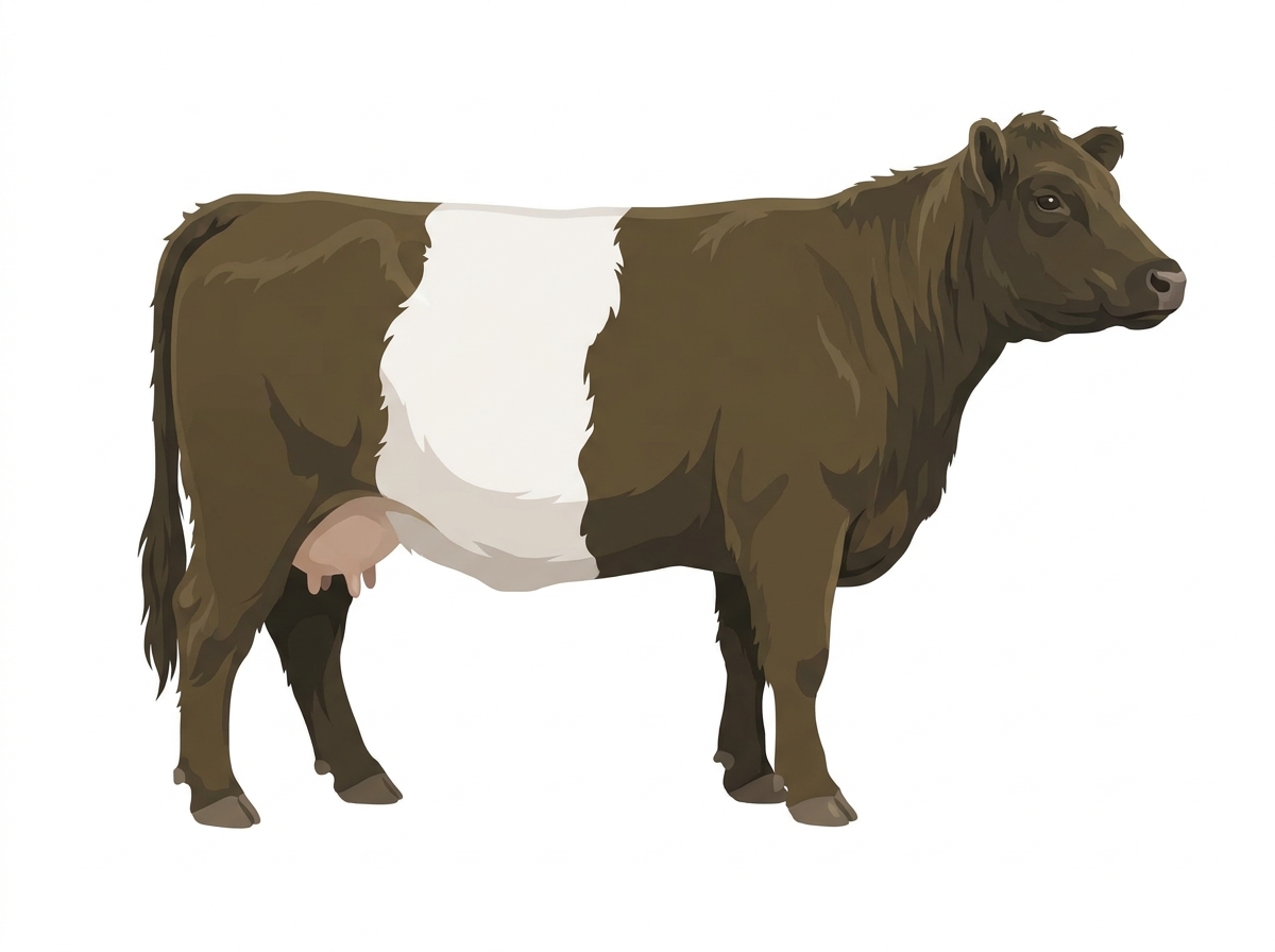 Black with white belt Fullblood Belted Galloway Cow