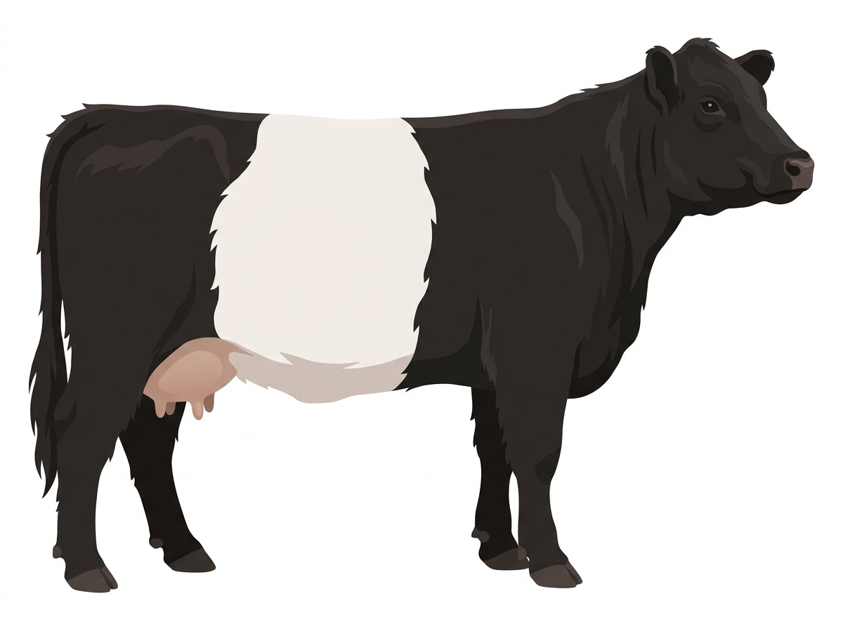 Black with white belt Fullblood Belted Galloway Cow