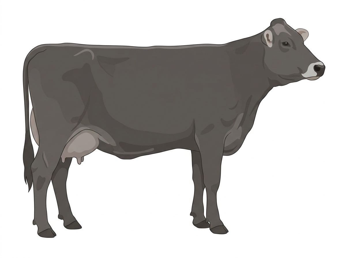 Black Fullblood Braunvieh Cow