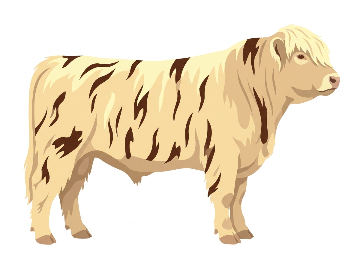 Cream brindle Fullblood Highlander Bull