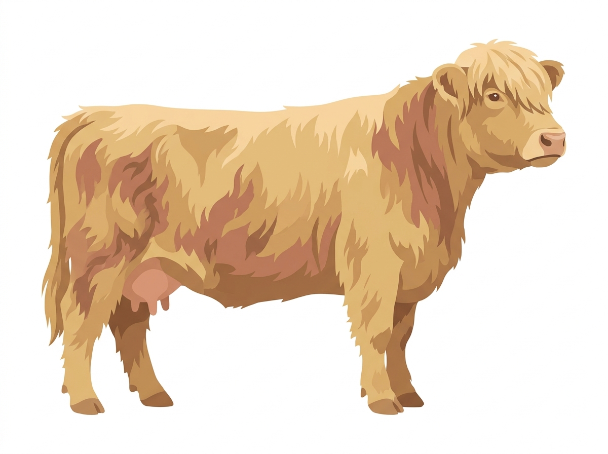 Cream faint brindle Fullblood Highlander Cow