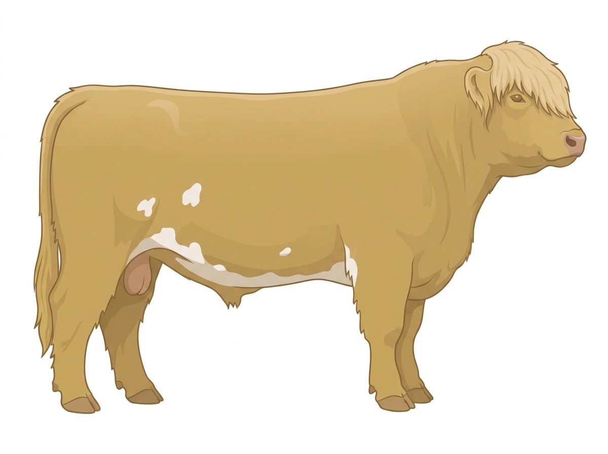 Cream with minimal spotting Fullblood Highlander Bull