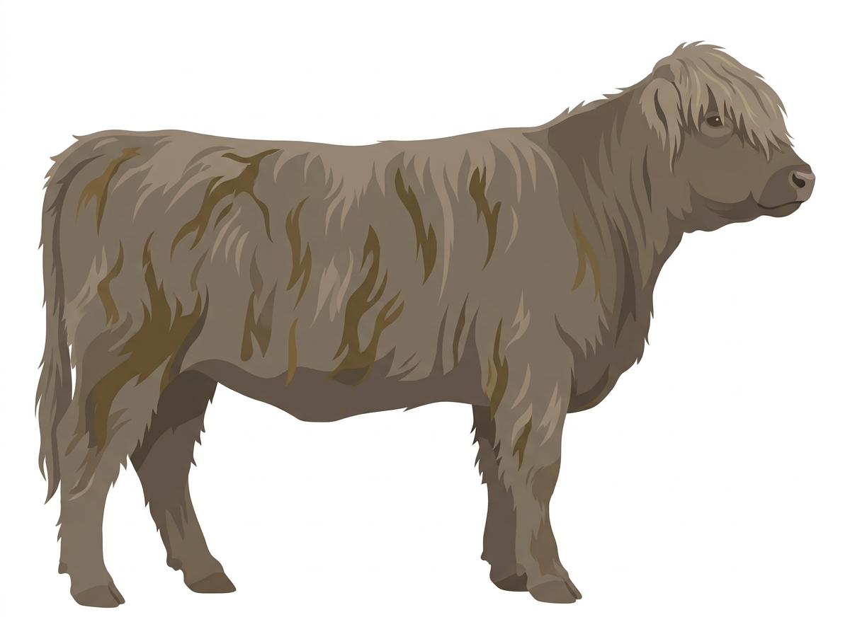 Mouse Dun brindle Fullblood Highlander Heifer