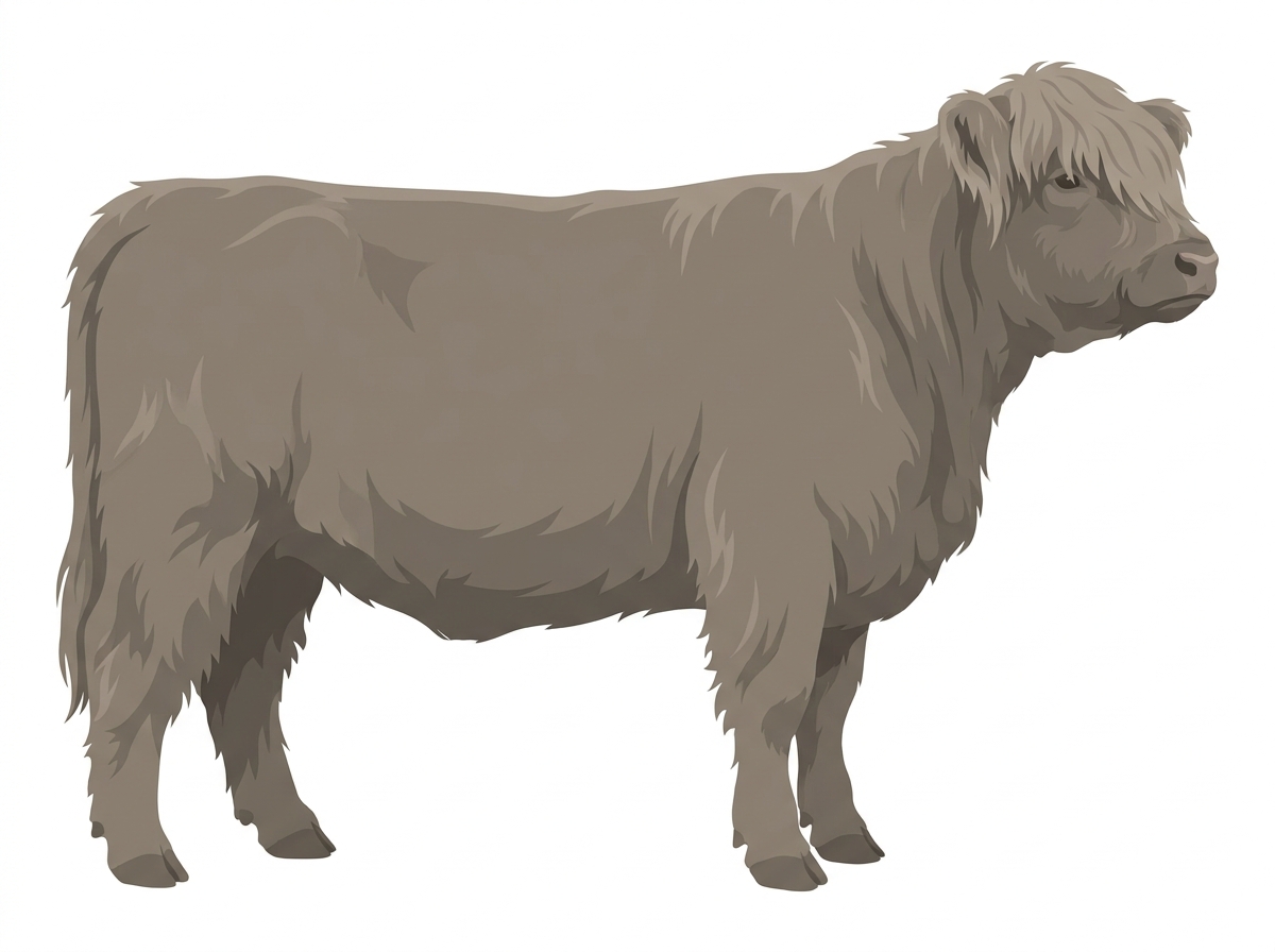 Mouse Dun Fullblood Highlander Heifer