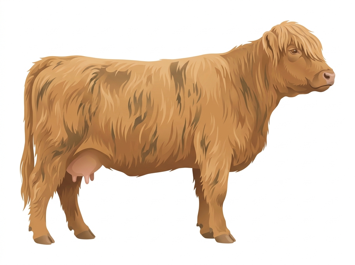 Red Dun brindle Fullblood Highlander Cow