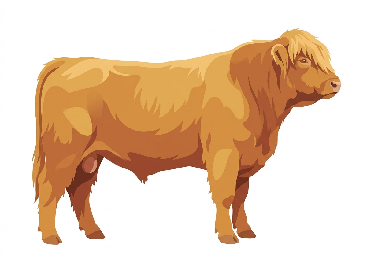 Red Dun Fullblood Highlander Bull