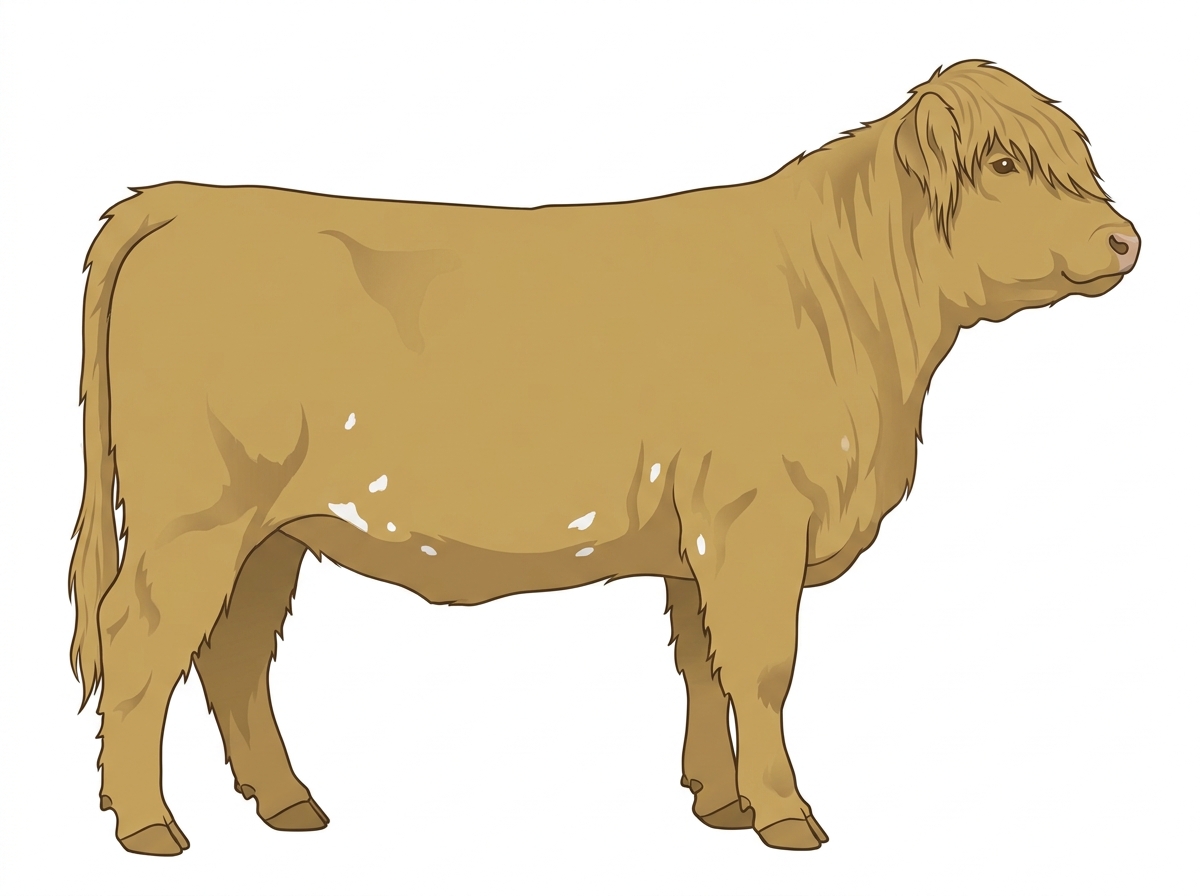 Red Dun faint brindle with minimal spotting Fullblood Highlander Heifer