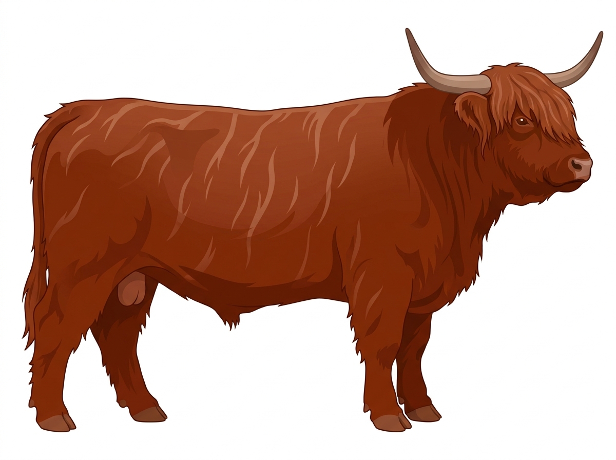 Red faint brindle Fullblood Highlander Bull
