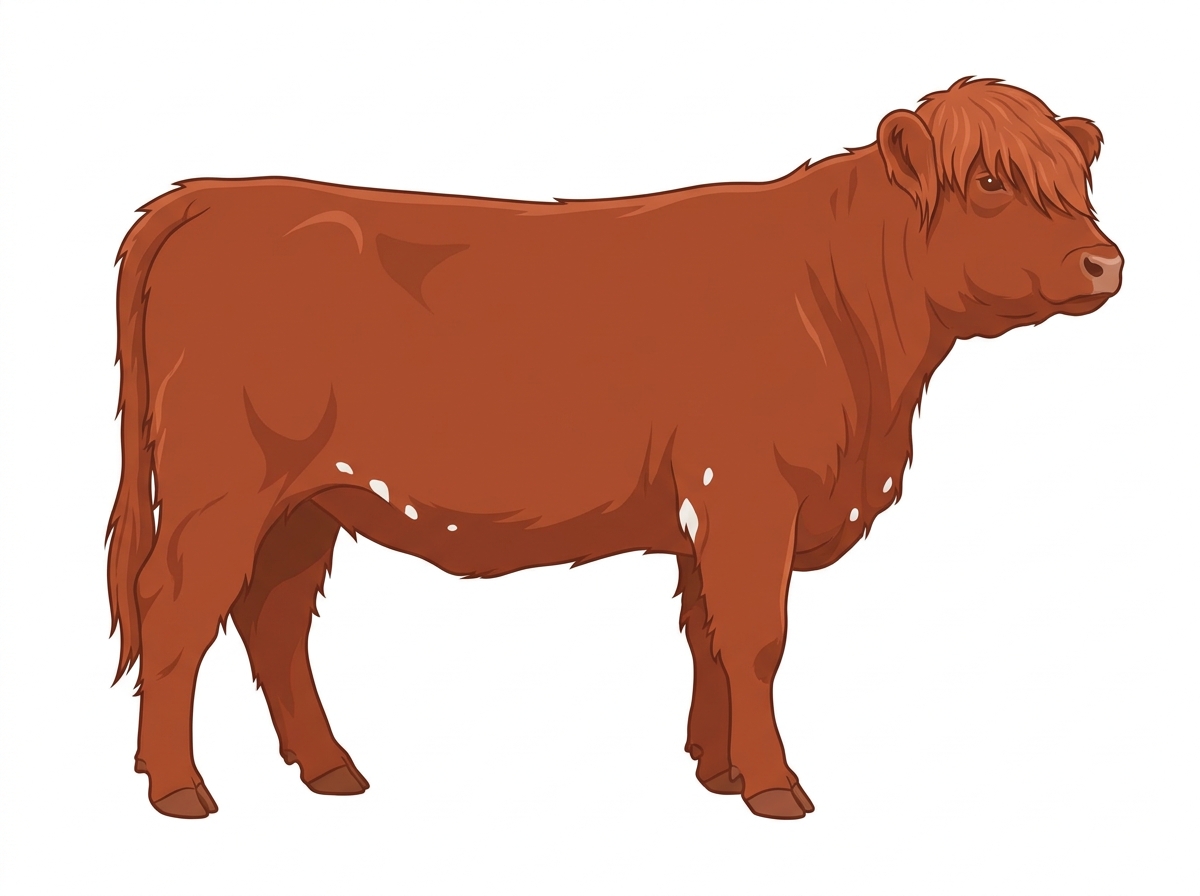 Red with minimal spotting Fullblood Highlander Heifer