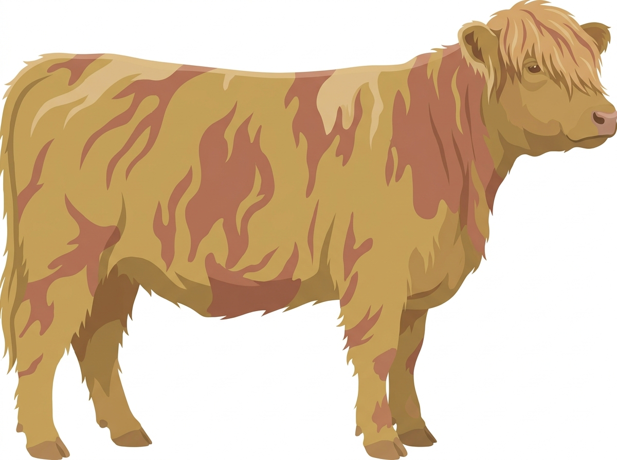 White brindle Fullblood Highlander Heifer