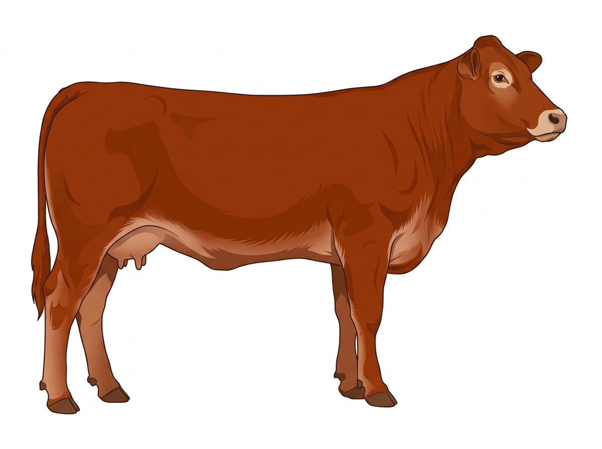 Red with a pale muzzle ring and lighter underline Fullblood Limousin Cow