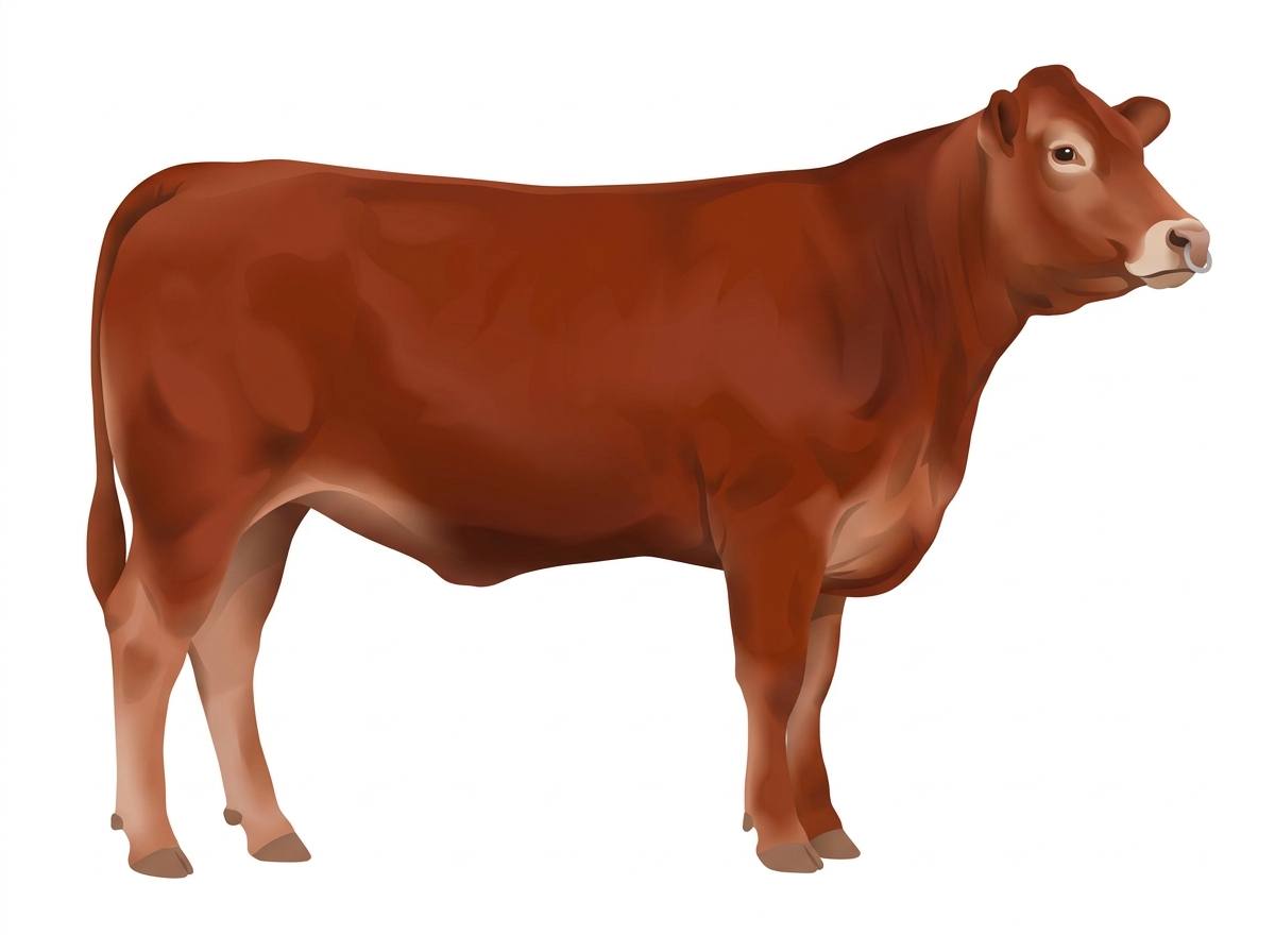 Red with a pale muzzle ring and lighter underline Fullblood Limousin Heifer
