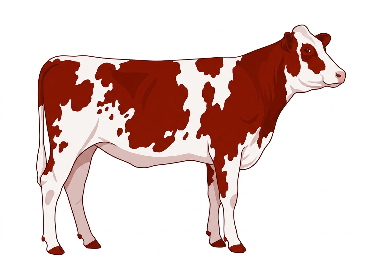 Red heavily spotted Fullblood Maine-Anjou Heifer