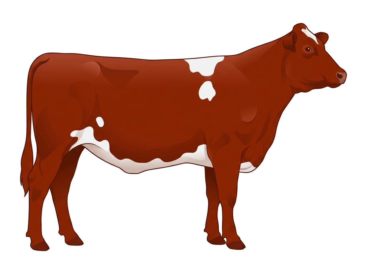 Red with a few white spots Fullblood Maine-Anjou Cow
