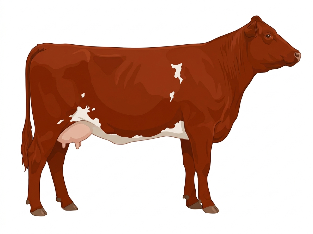 Red with minimal spotting Fullblood Maine-Anjou Cow