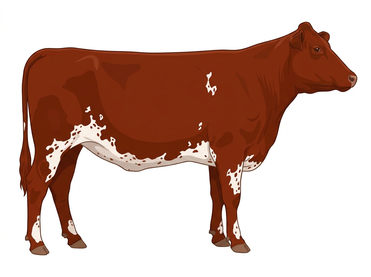 Red with ticking in the white Fullblood Maine-Anjou Heifer