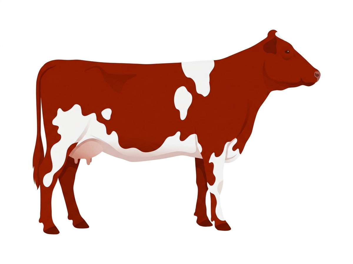 Red with white spots Fullblood Maine-Anjou Cow