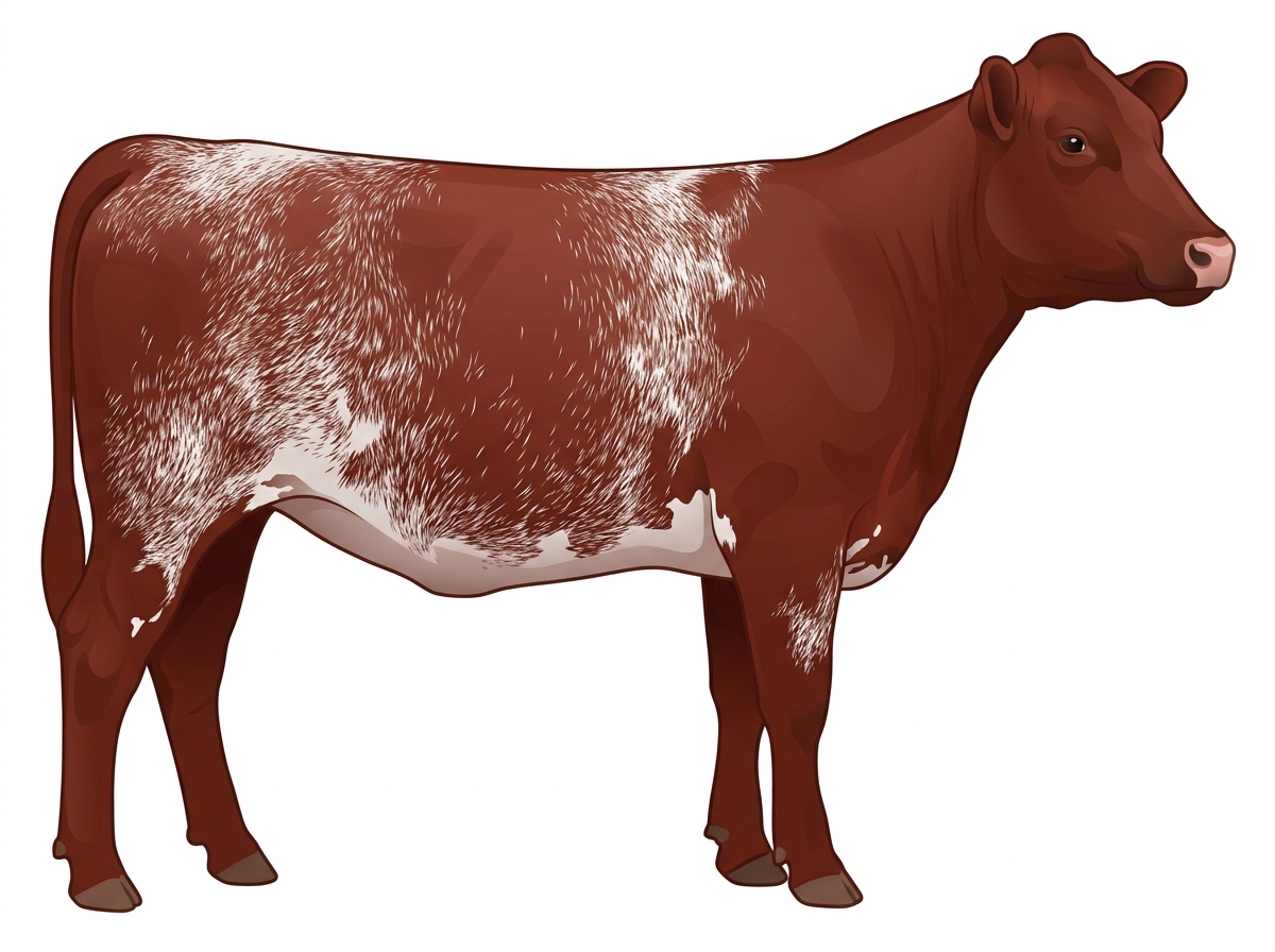 Red heavy roan with minimal spotting Fullblood Shorthorn Heifer