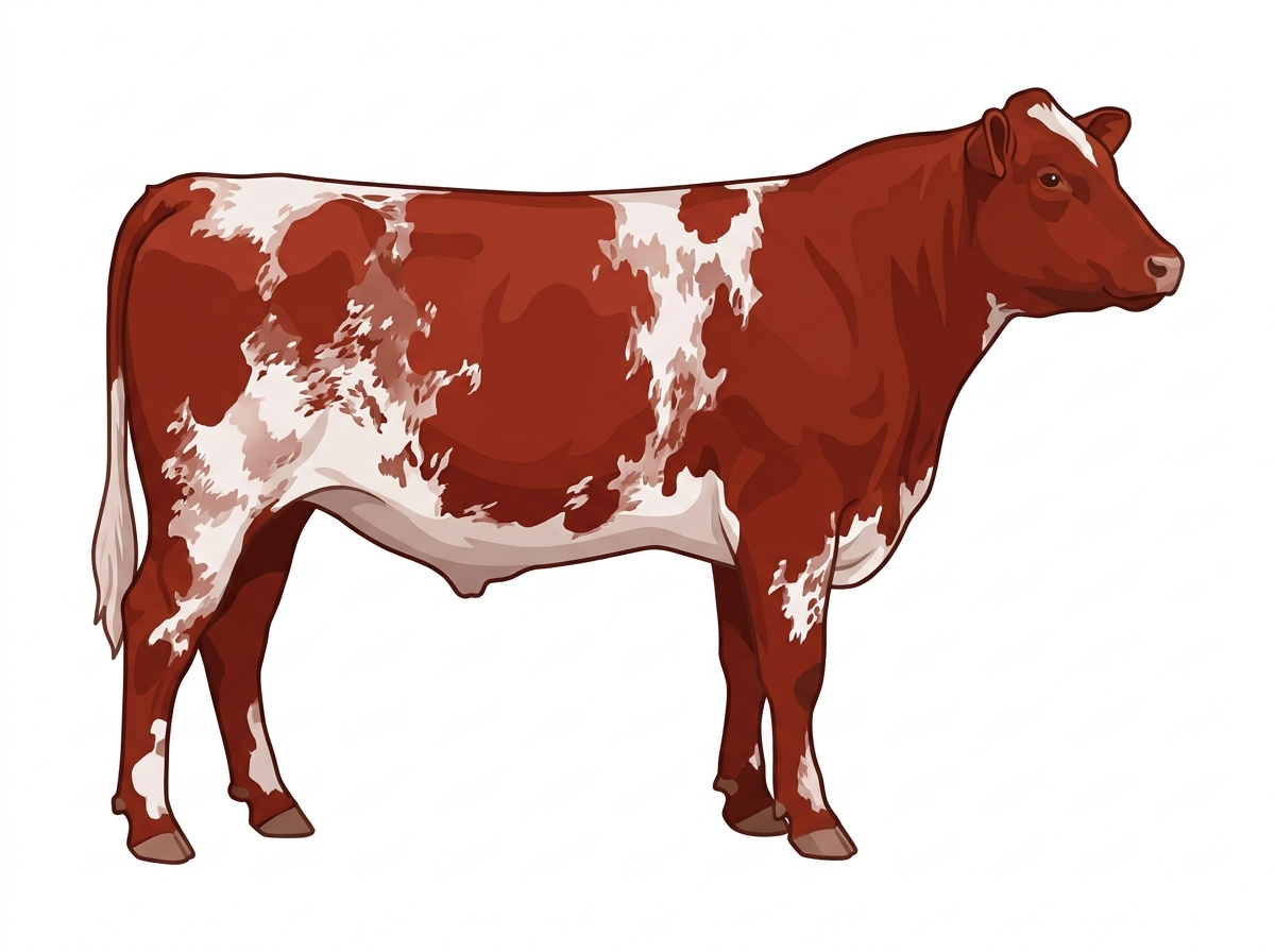 Red heavy roan with minimal spotting Fullblood Shorthorn Steer