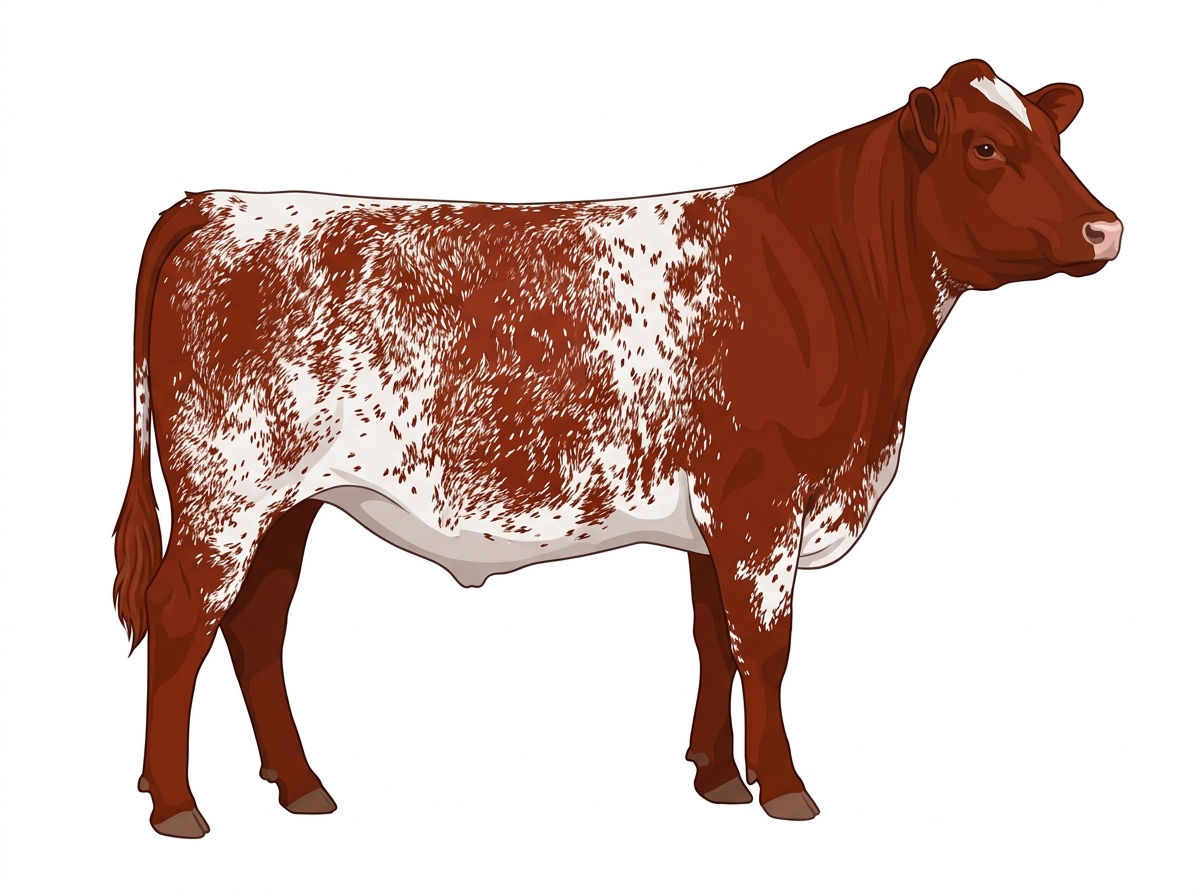 Red heavy roan with ticking Fullblood Shorthorn Steer