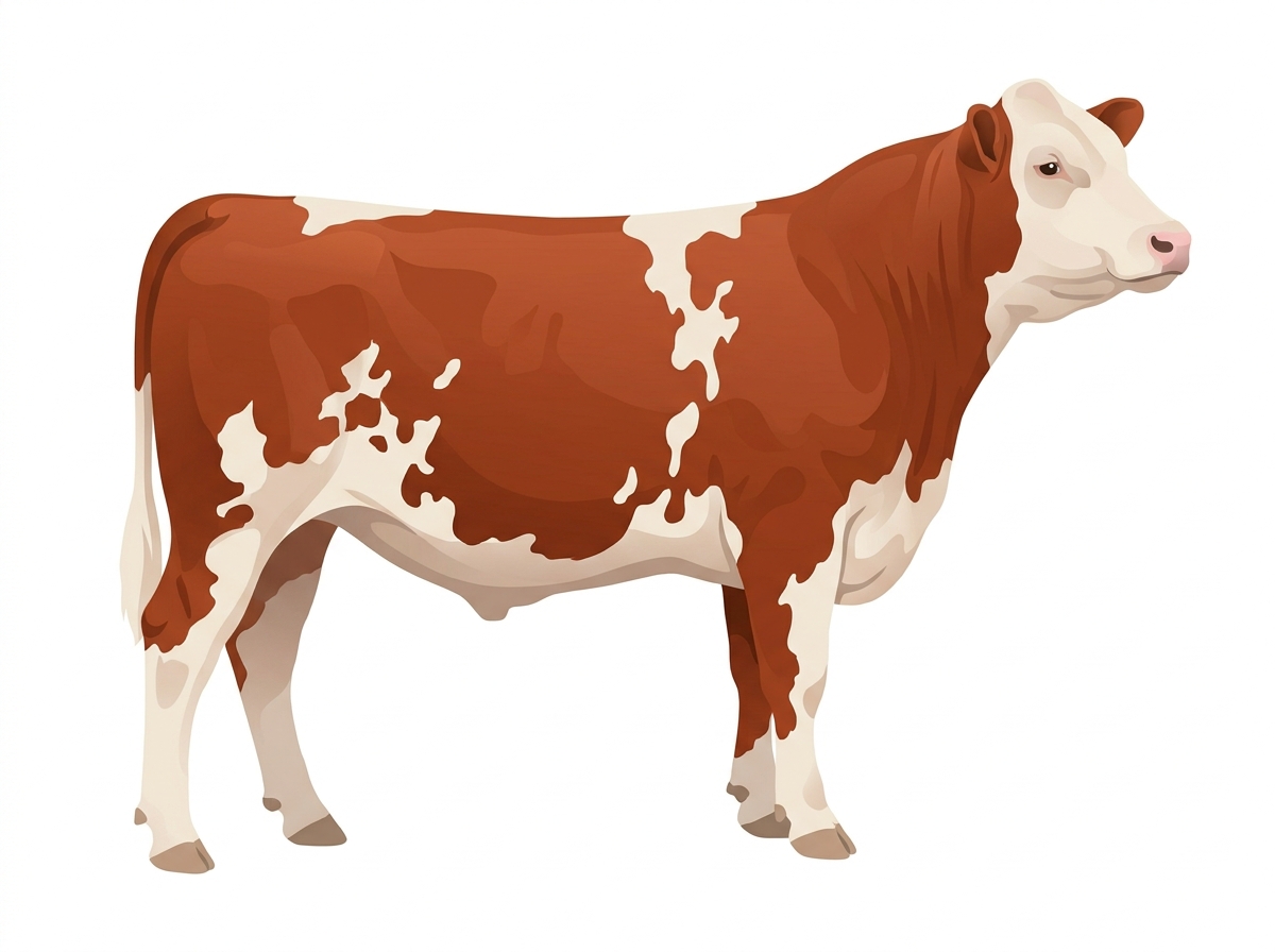 Red heavy roan with white spots Fullblood Shorthorn Steer