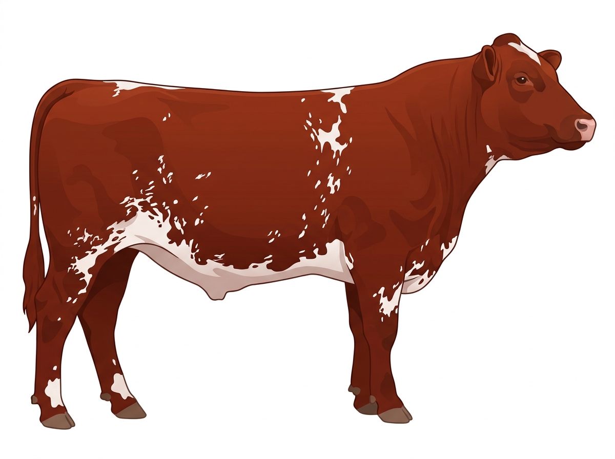 Red roan with ticking Fullblood Shorthorn Steer