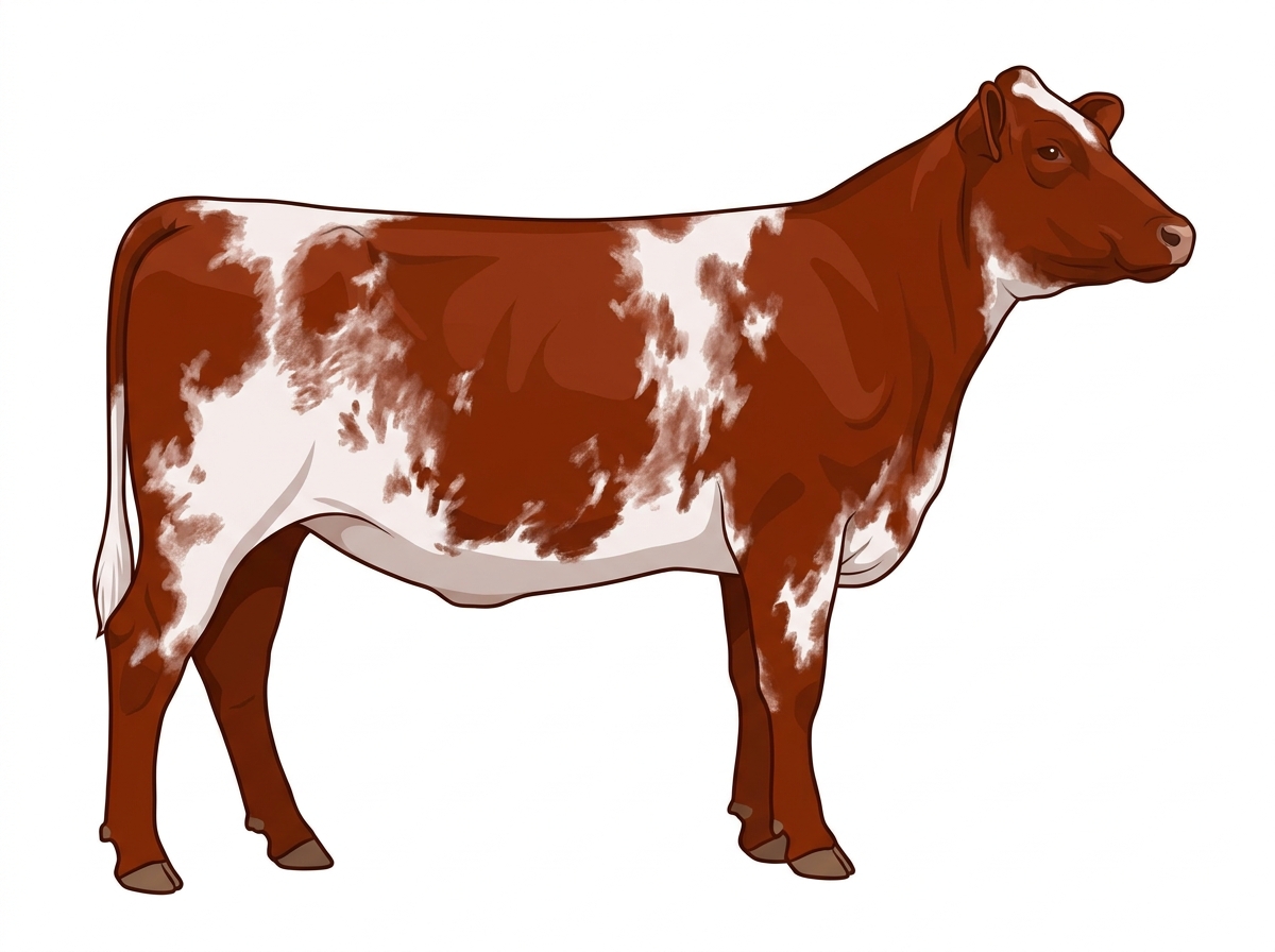 Red white roan Fullblood Shorthorn Heifer