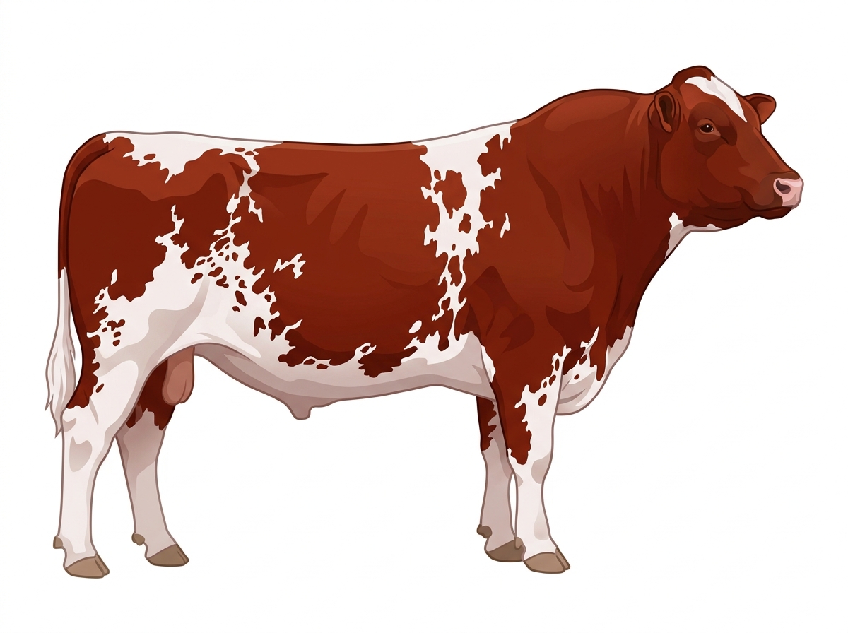 Red white roan with minimal spotting Fullblood Shorthorn Bull