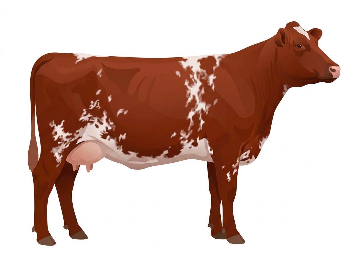 Red white roan with minimal spotting Fullblood Shorthorn Cow