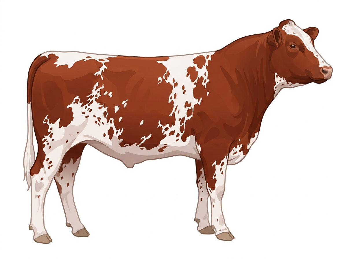 Red white roan with minimal spotting Fullblood Shorthorn Steer