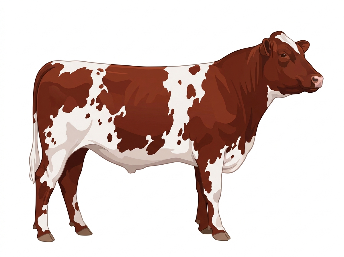 Red white roan with minimal spotting Fullblood Shorthorn Steer