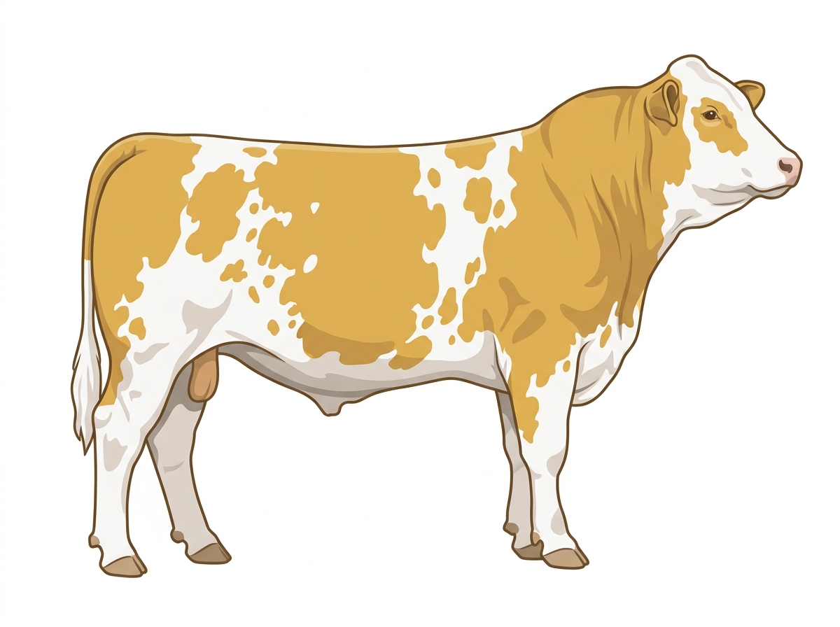 Gold heavily spotted Fullblood Simmental Bull