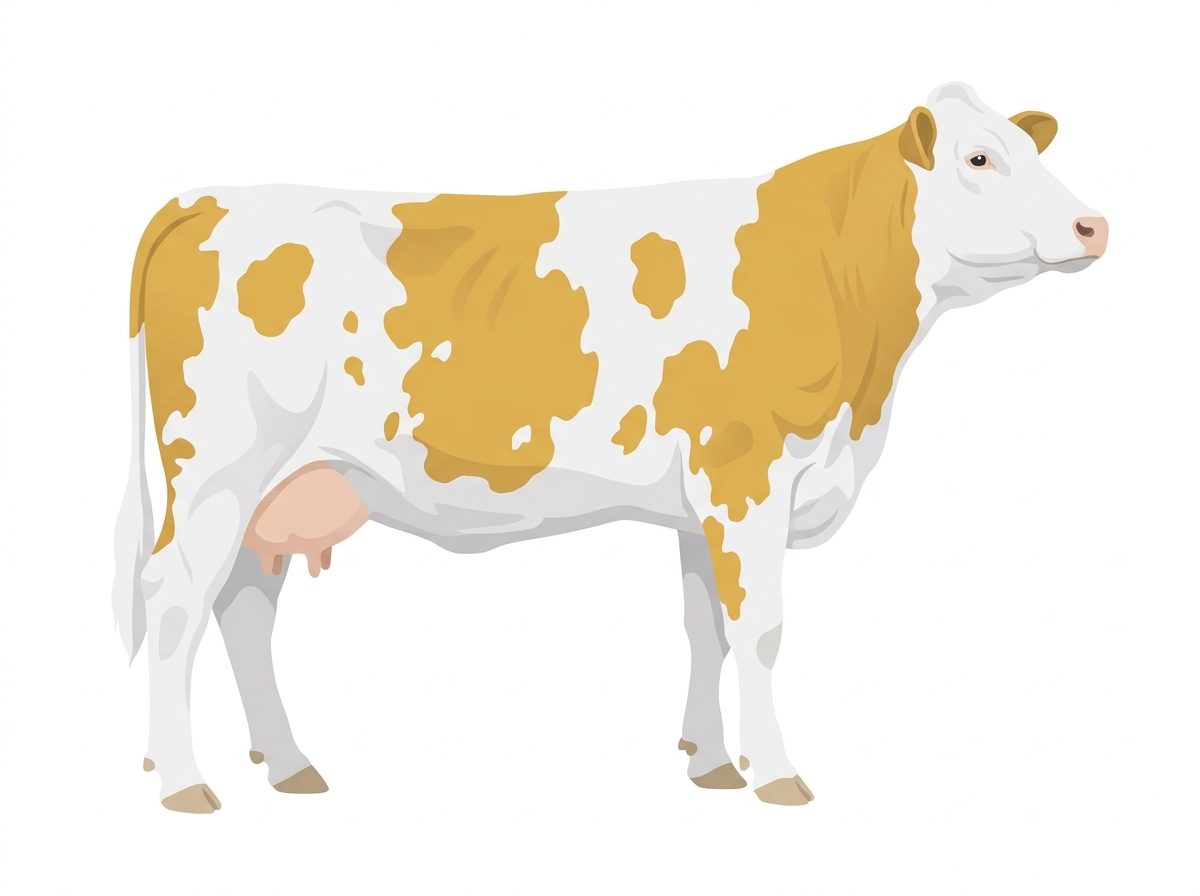Gold heavily spotted Fullblood Simmental Cow