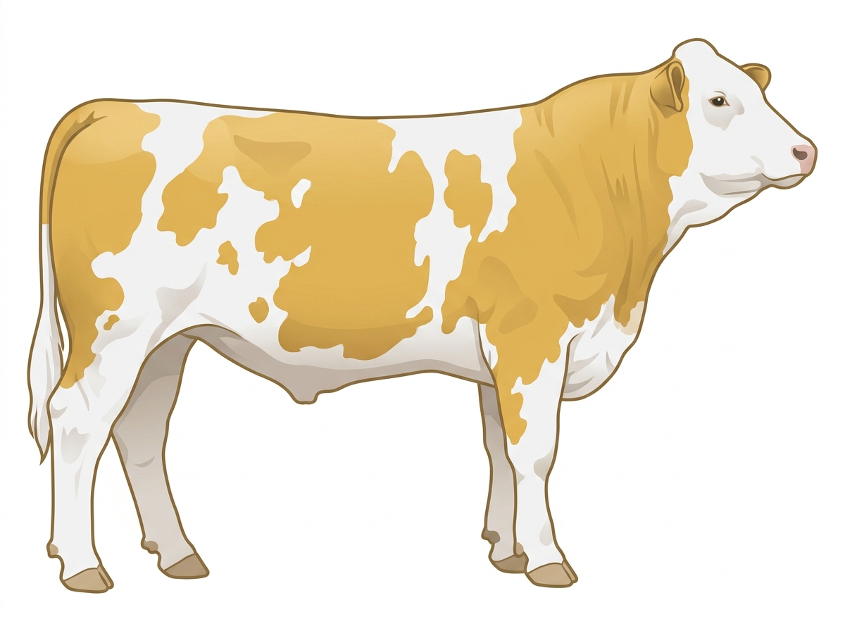 Gold heavily spotted Fullblood Simmental Steer