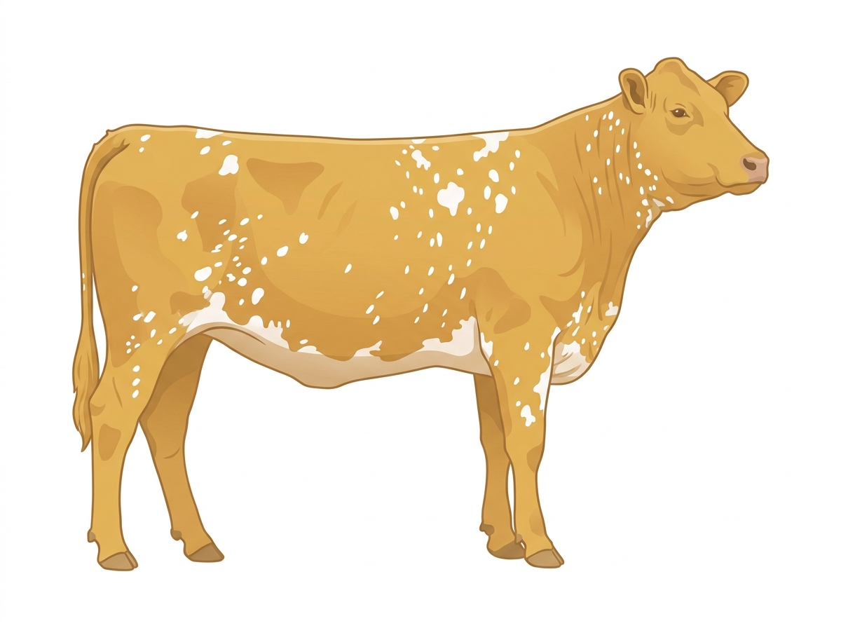 Gold heavily spotted with ticking Fullblood Simmental Heifer