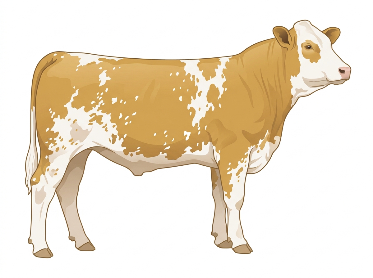 Gold heavily spotted with ticking Fullblood Simmental Steer