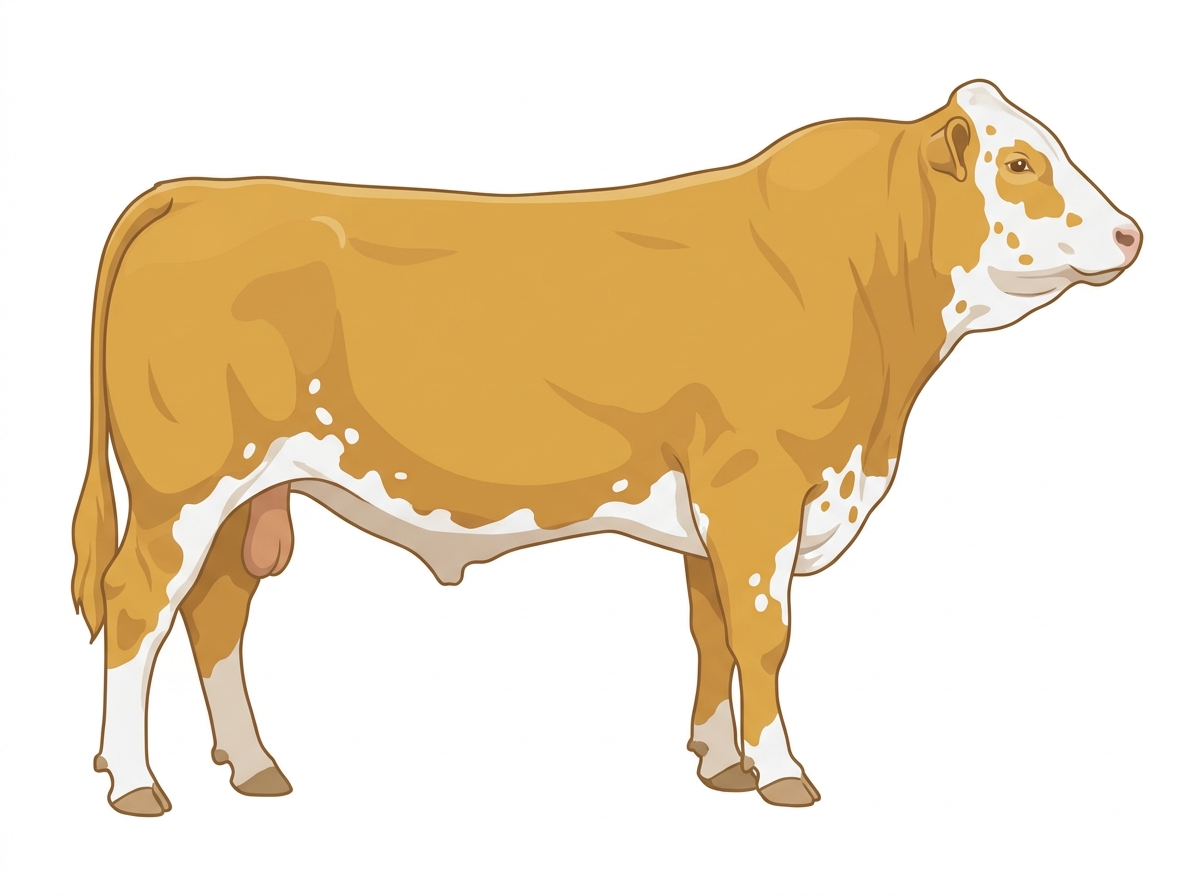 Gold with a few white spots Fullblood Simmental Bull