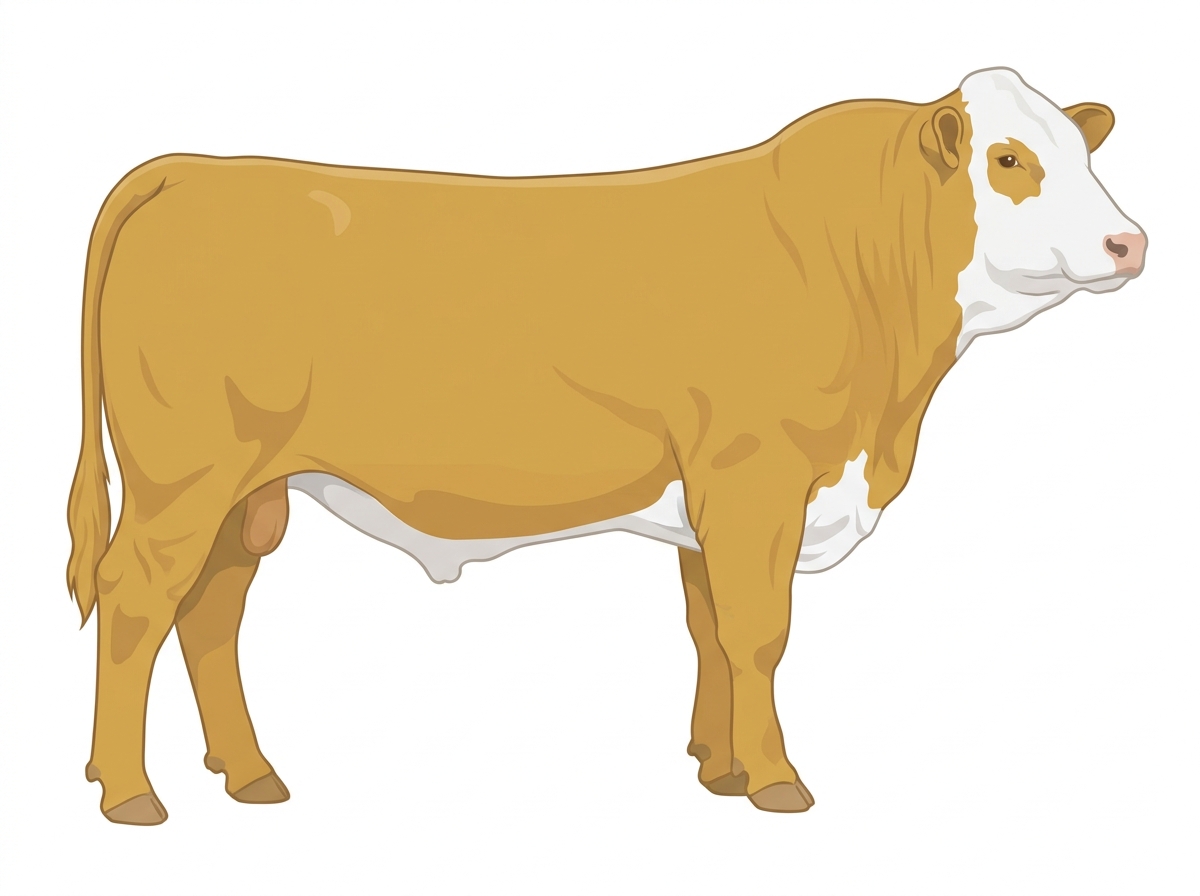 Gold with a full white face, white brisket and underline Fullblood Simmental Steer
