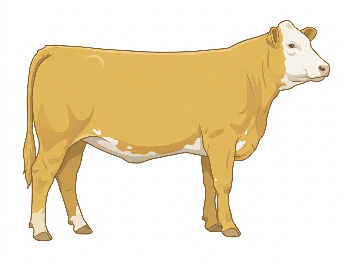 Gold with a white face and a few white spots Fullblood Simmental Heifer