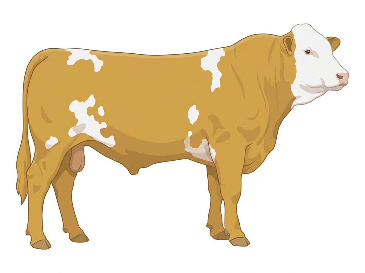 Gold with a white face and white spots Fullblood Simmental Bull