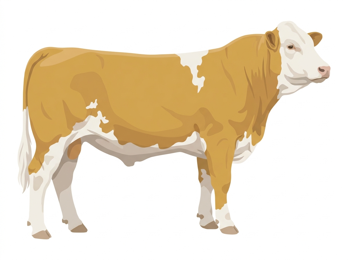 Gold with a white face and white spots Fullblood Simmental Steer