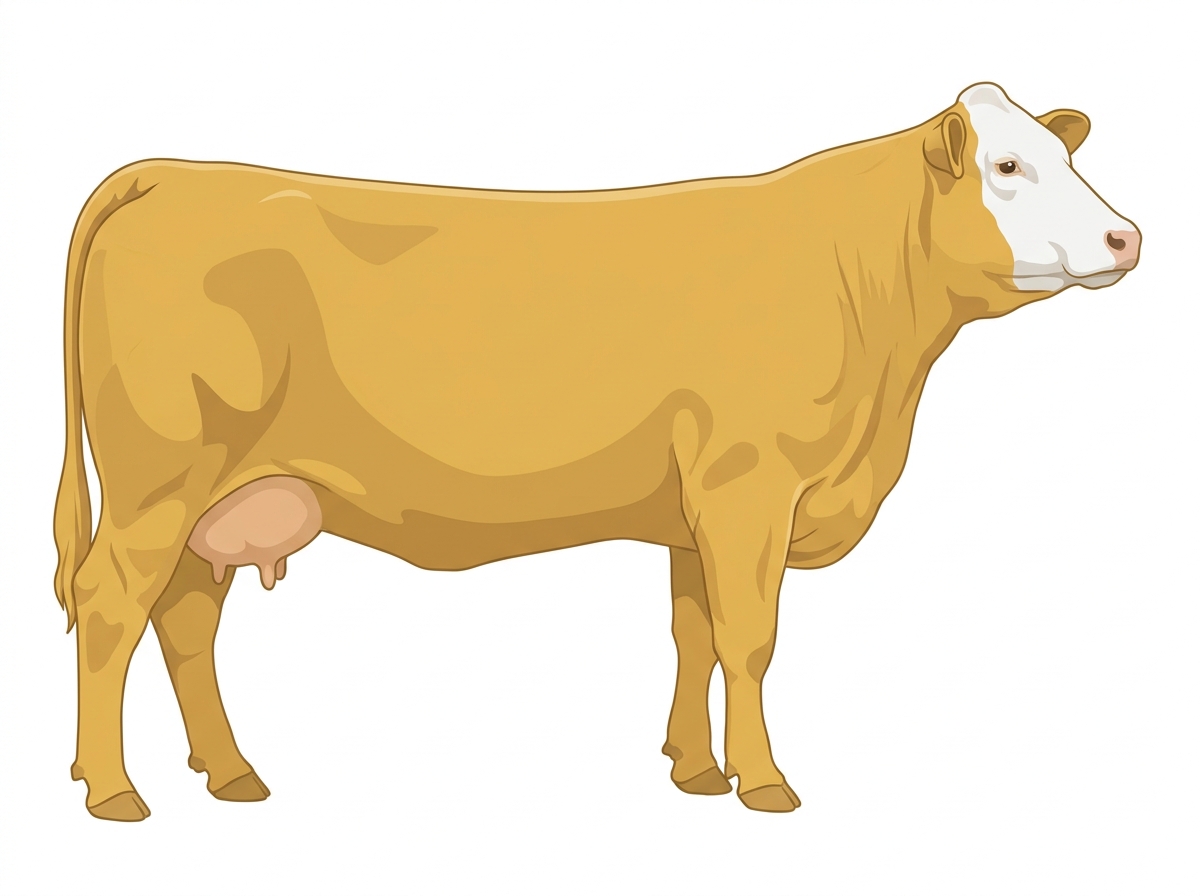 Gold with a white face Fullblood Simmental Cow